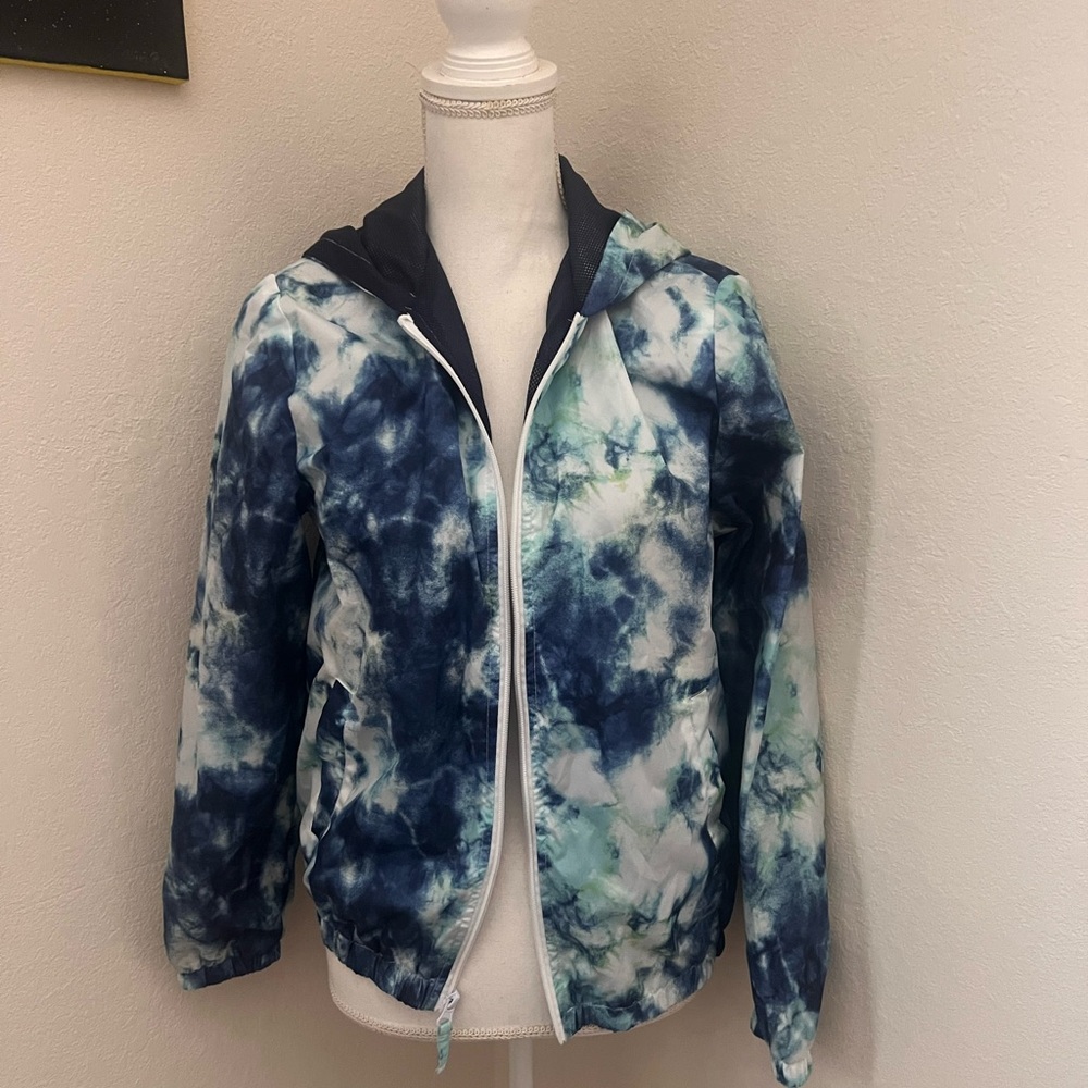 Blue and White Tie-Dye Jacket